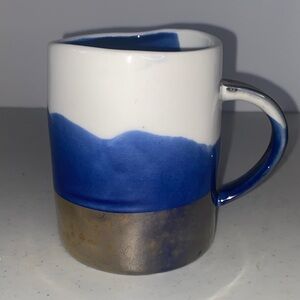 Anthropologie Blue and White Ceramic Mug